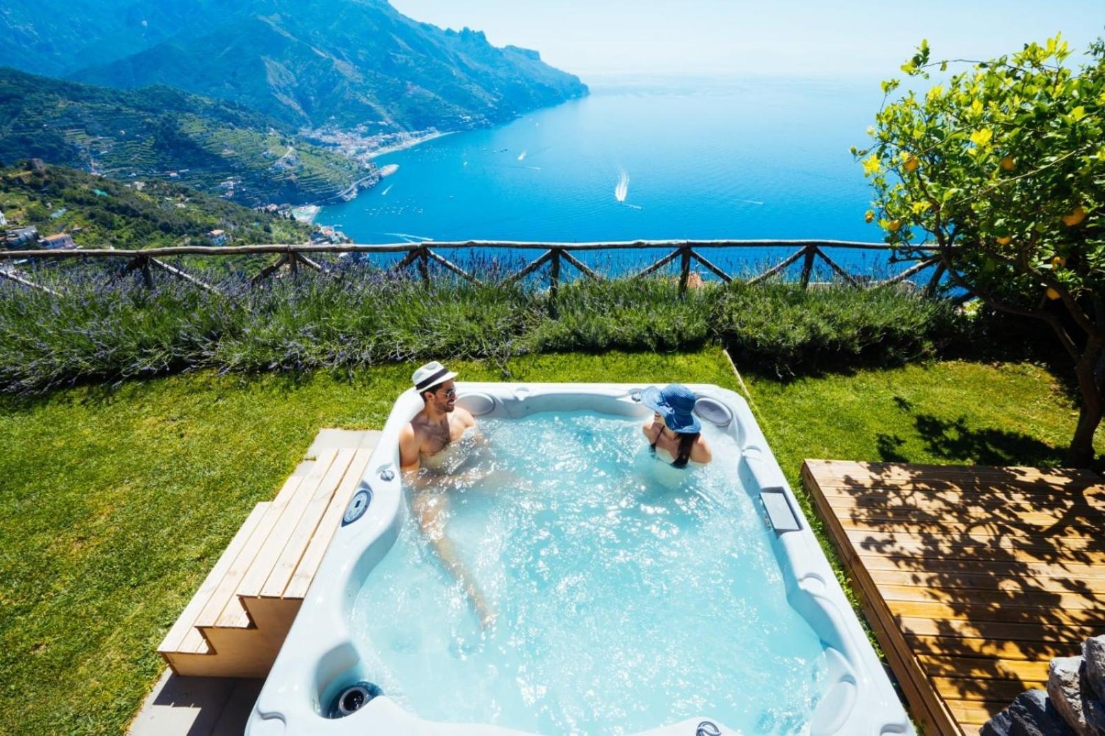 Sea View Villa In Ravello With Lemon Pergola, Gardens And Jacuzzi - Ideal For Elopements المظهر الخارجي الصورة